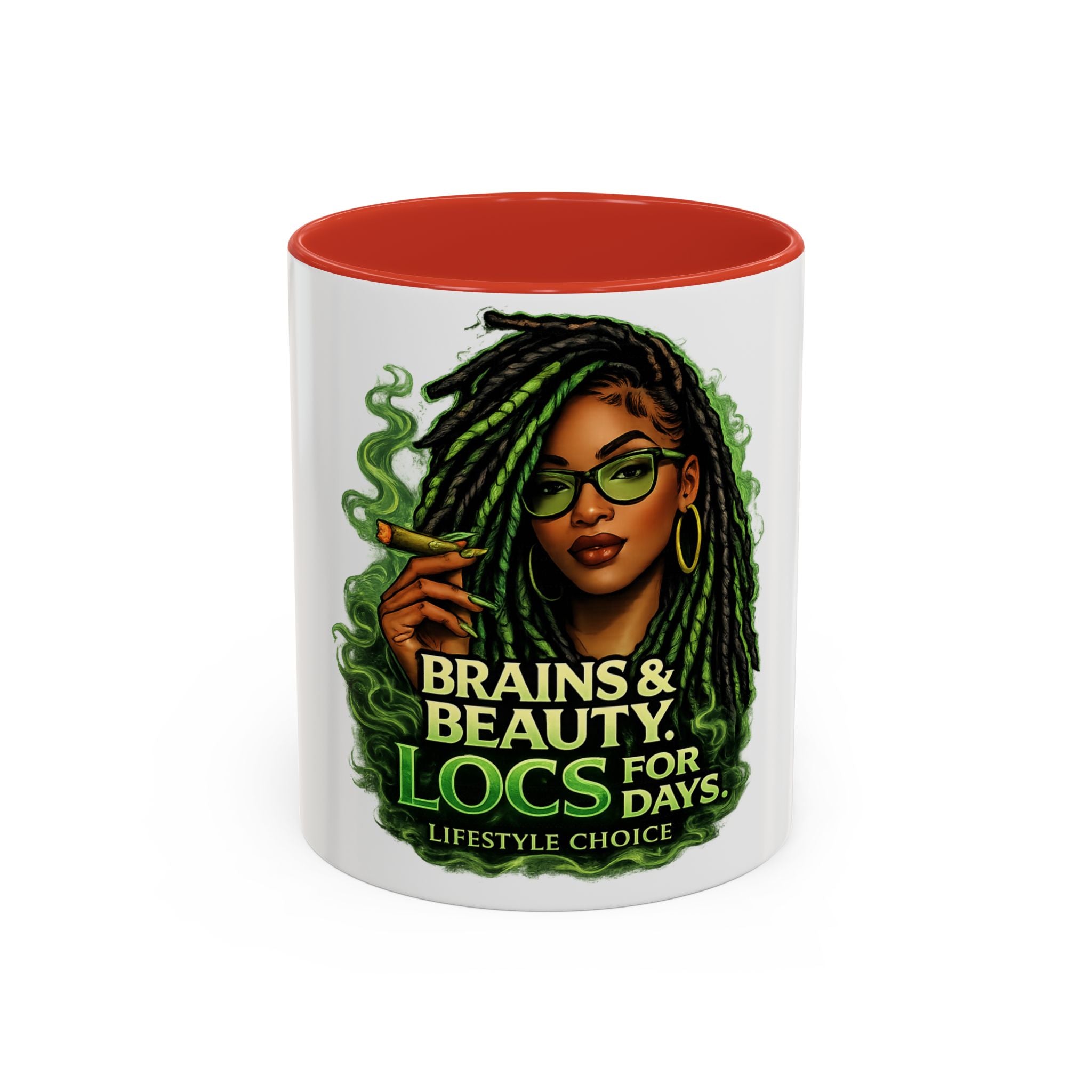 Brains & Beauty: Locs For Days Accent Coffee Mug
