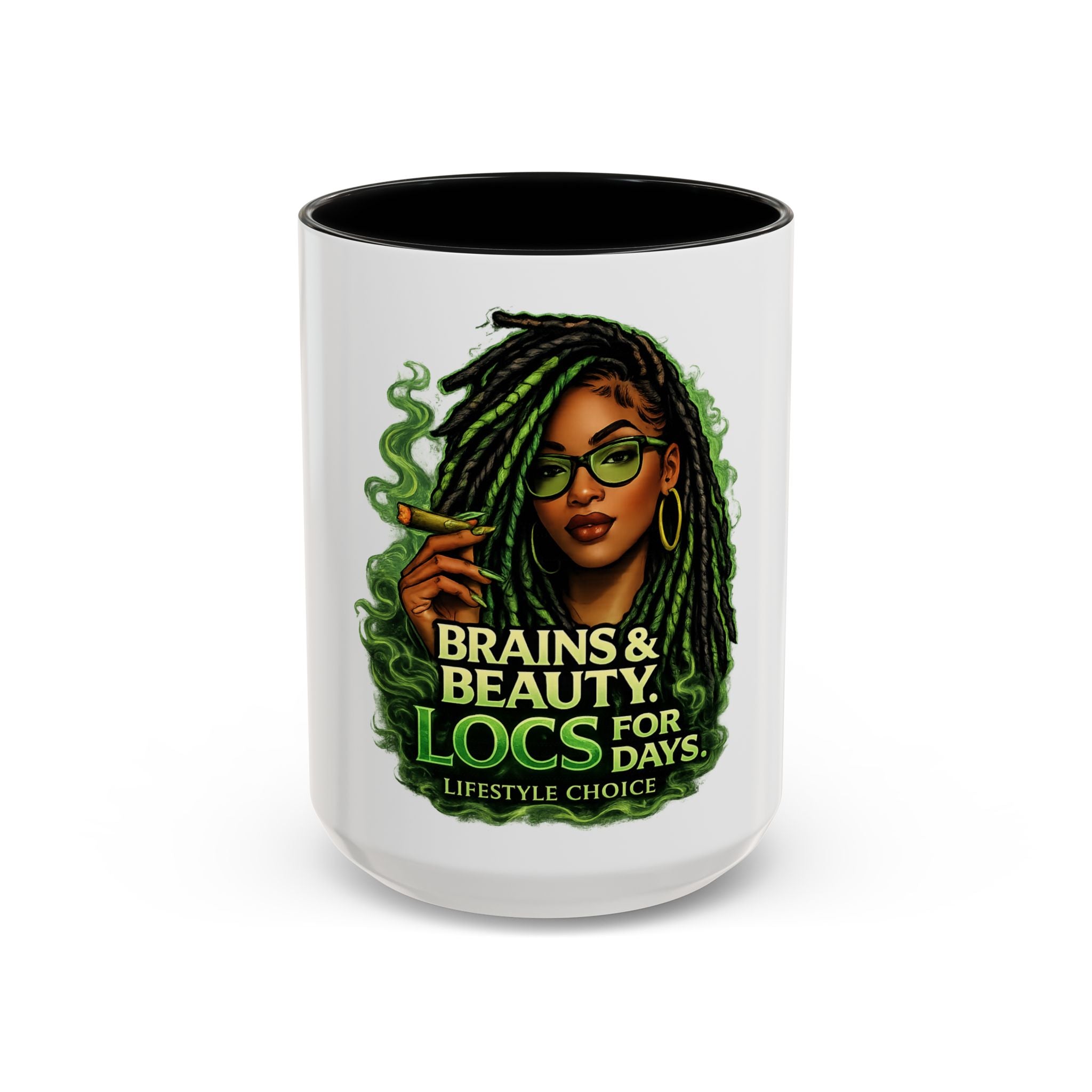 Brains & Beauty: Locs For Days Accent Coffee Mug