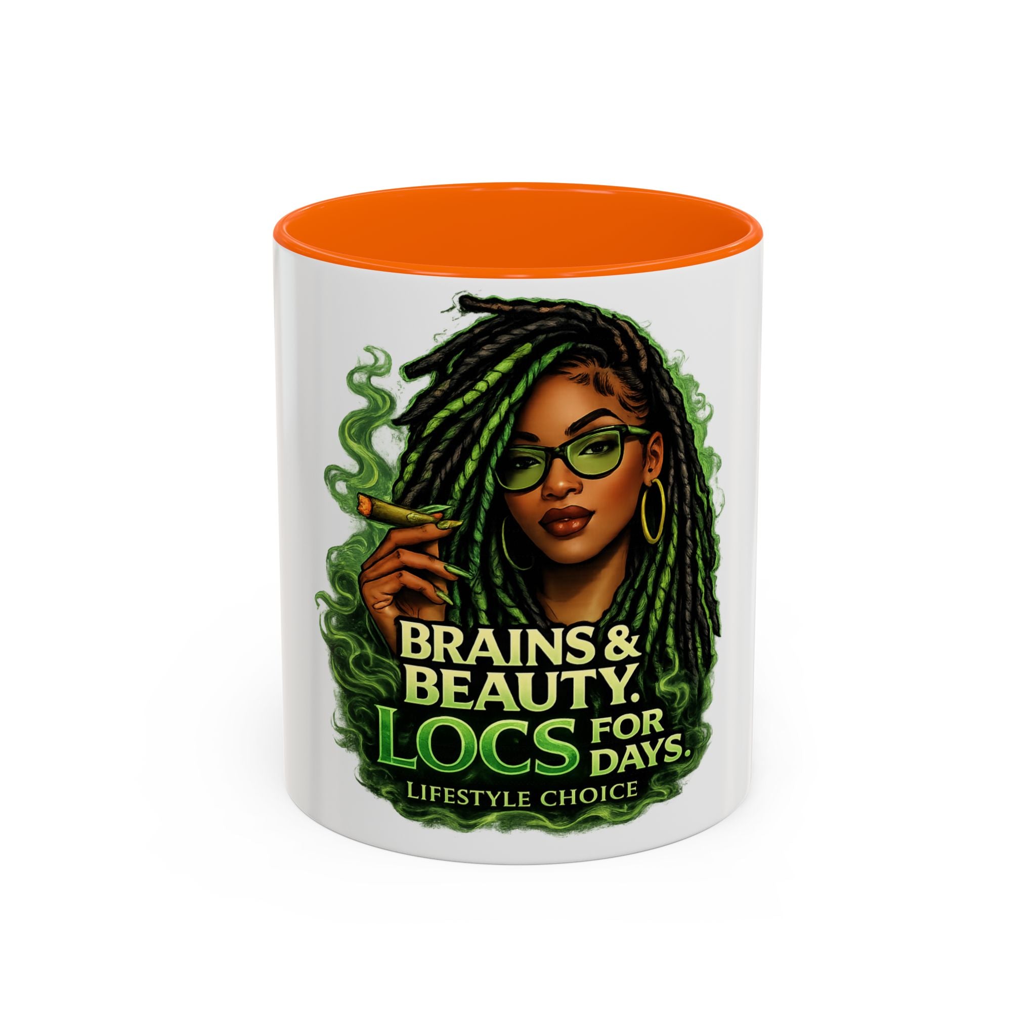Brains & Beauty: Locs For Days Accent Coffee Mug