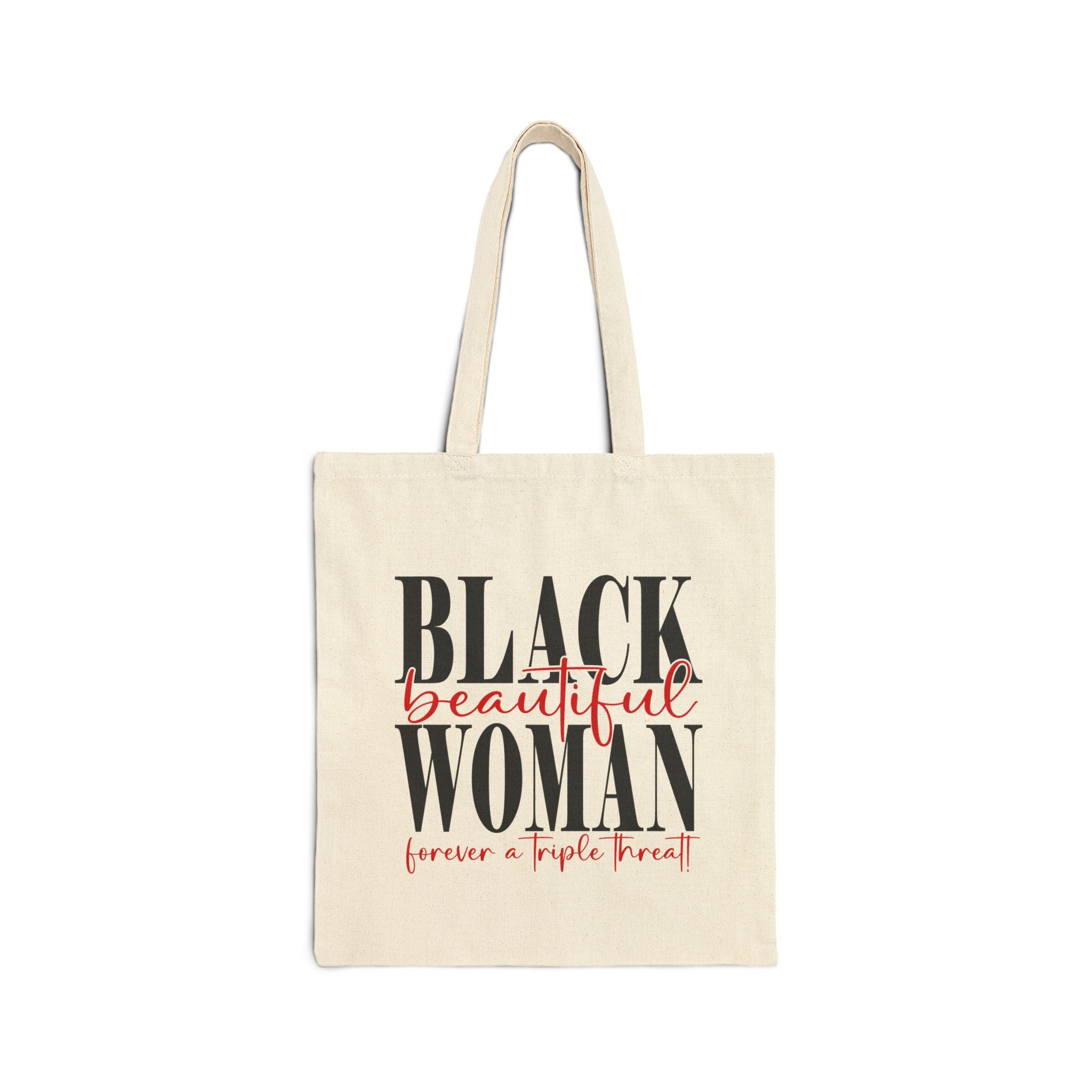 Tote Bag — "Black Beautiful Woman" Canvas Tote (Empowerment, Everyday Carry)